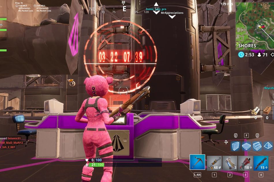 A picture of a timer on a rocket in Fortnite: Battle Royale