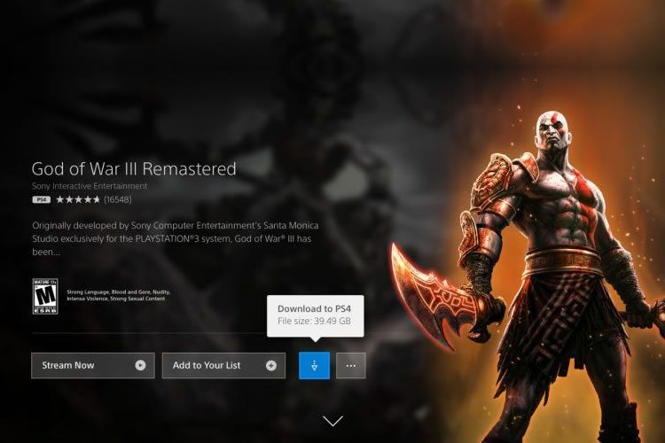 Slide showing PS Now's offline playing feature on PS4 consoles