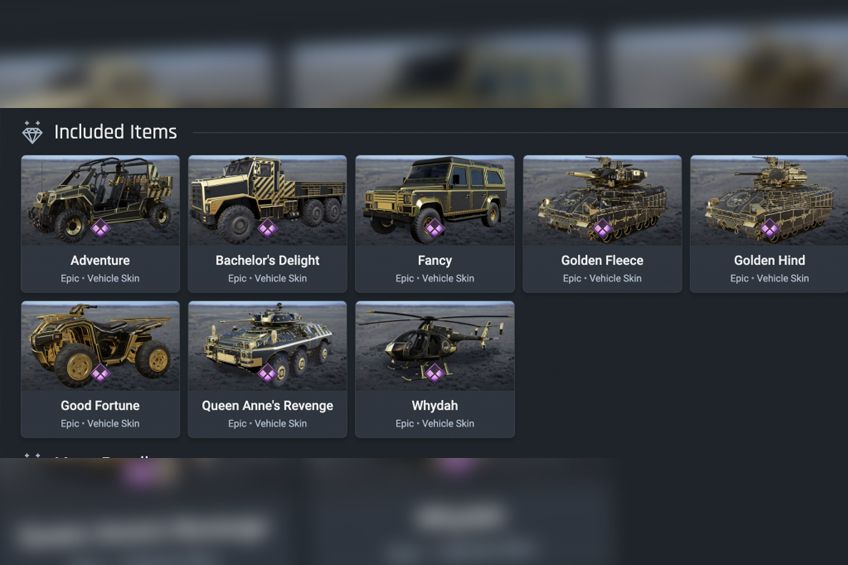screenshot showing All golden vehicles in Call of Duty: Modern Warfare and Warzone
