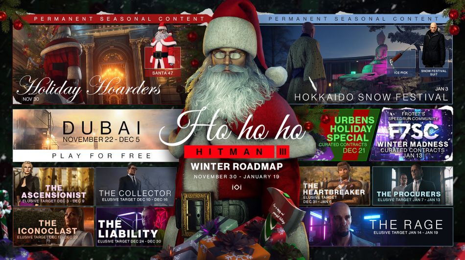 Hitman 3 screenshot showing Full Winter Roadmap