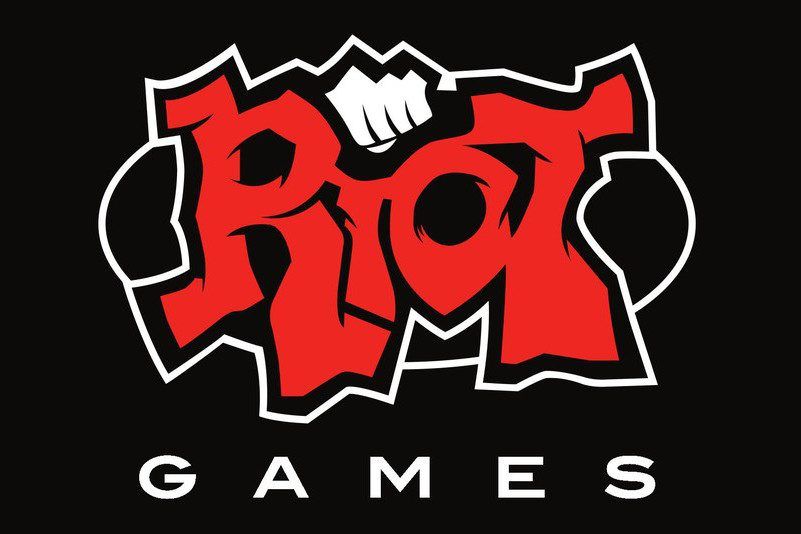 Picture of Riot Games logo on a black background