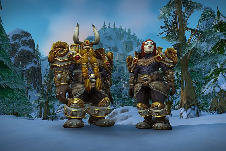 Picture of two dwarves in Heritage armour in World of Warcraft
