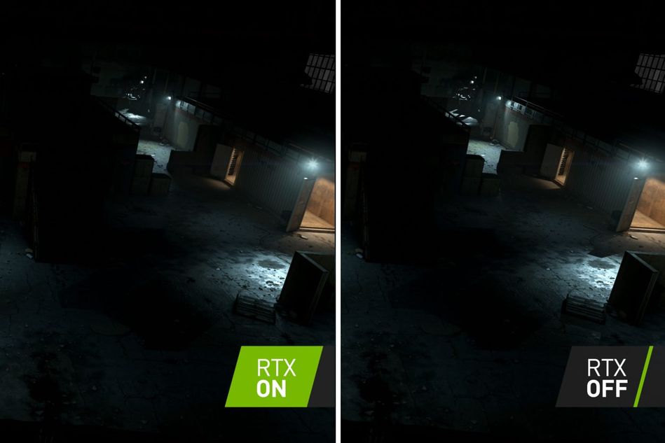 modern warfare screenhsot showing rtx comparison