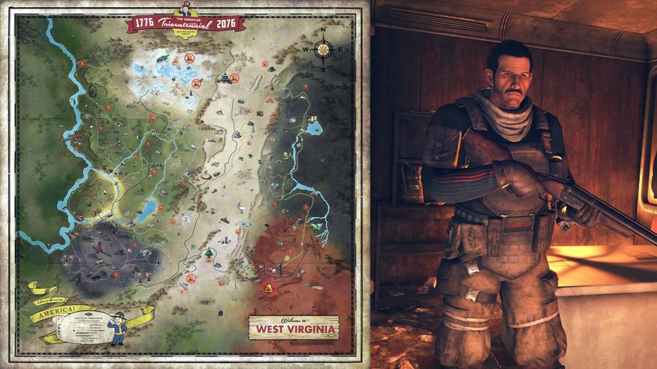 Fallout 76: Wastelanders map with no-C.A.M.P. zones