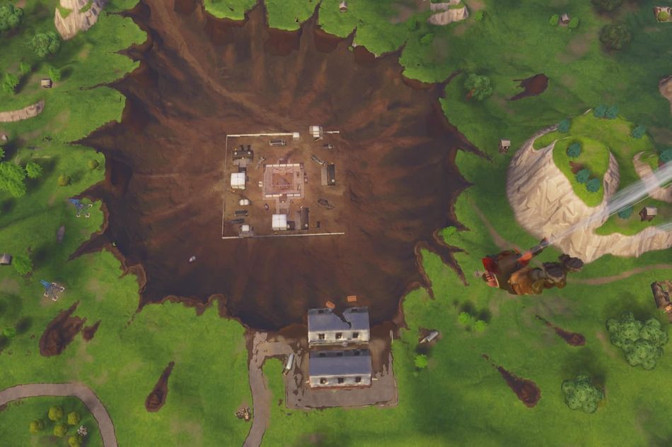 The crater on Fortnite's map that replaced Dusty Depot