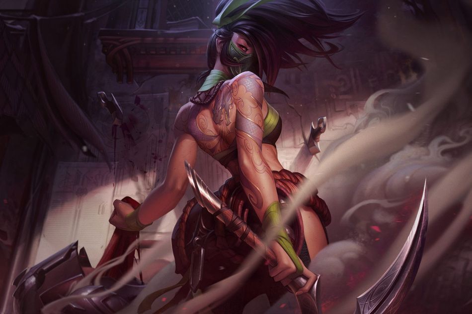 Splash art for Akali, after her rework by Riot Games
