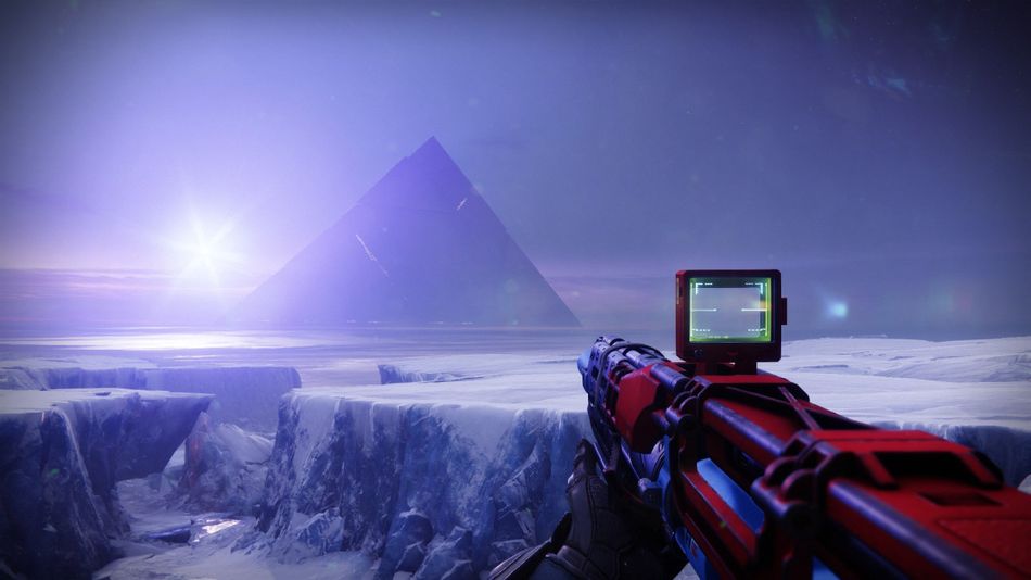 Destiny 2 - Note how the pyramid looks closer on this image but the one above shows a wider area. That's the difference between 60 and 105 FOV