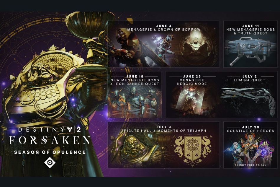 artwork showing content from destiny 2 season of opulence