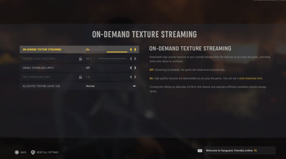 Turn off on-demand texture streaming in settings