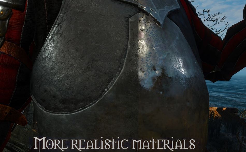 The Witcher 3 screenshot showing HD Reworked Project 