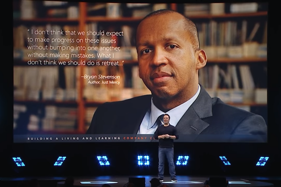 A quote by Bryan Stevenson at Phil Spencer's speech at DICE 2018