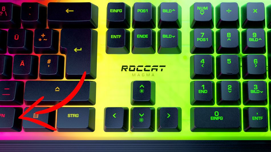 Fn key position on Roccat Magma is to the right of the Spacebar
