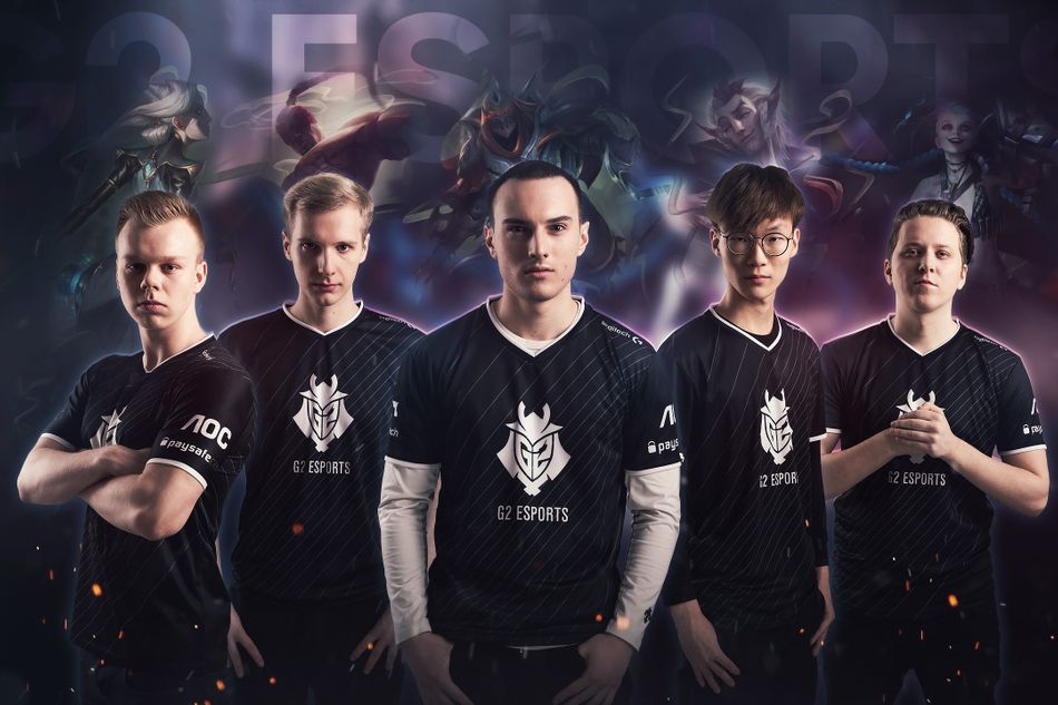 Picture of the 2017/2018 roster for G2 Esports