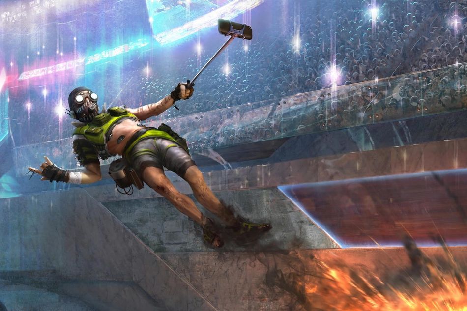 Apex Legends character Octane taking a selfie