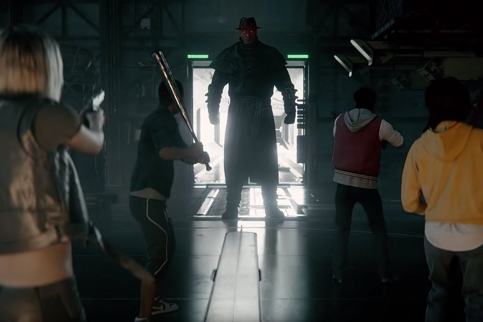 screenshot of project resistance showing mr x and four characters with weapons