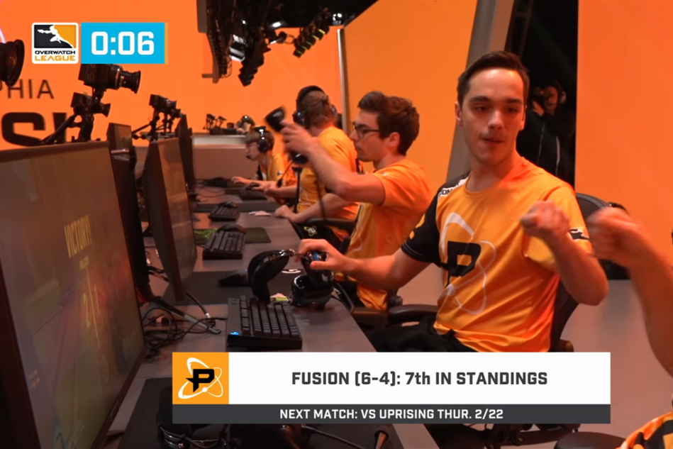 Fusion team members celebrating a win