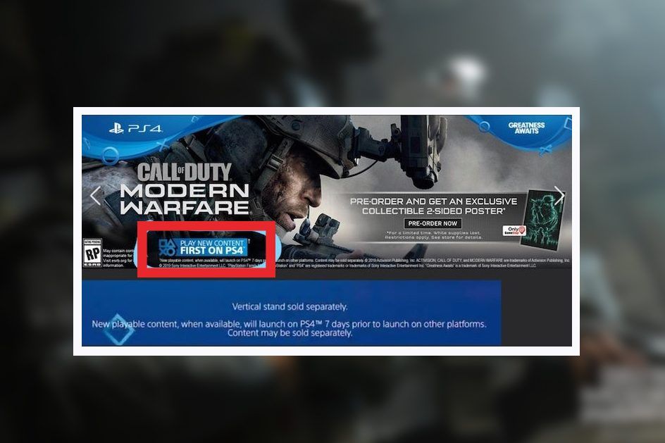 artwork showing modern warfare ps4 slide