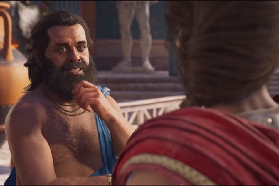 Kassandra is talking with Socrates about phylosophy