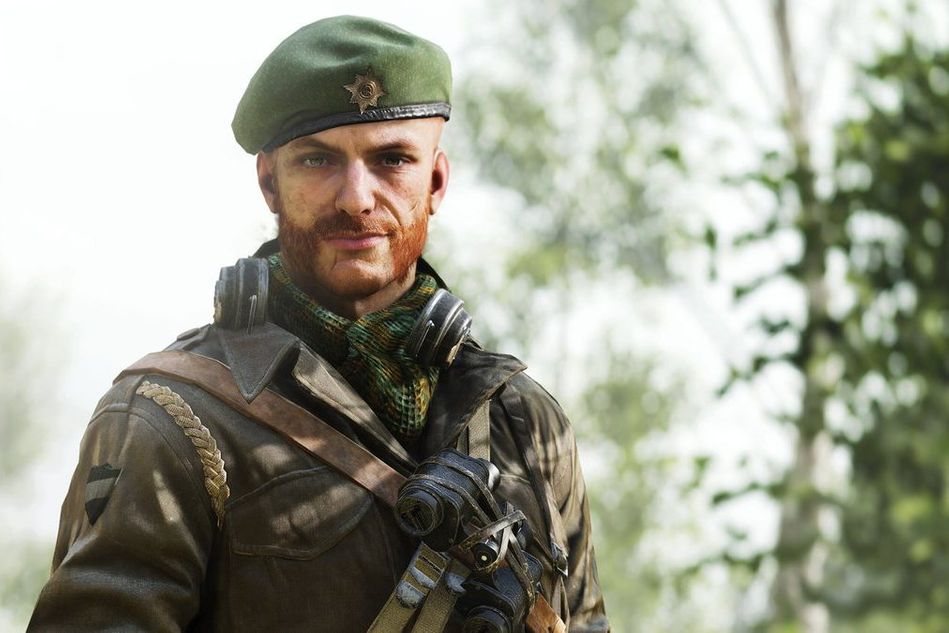 battlefield v screenshot showing ginger soldier in uniform