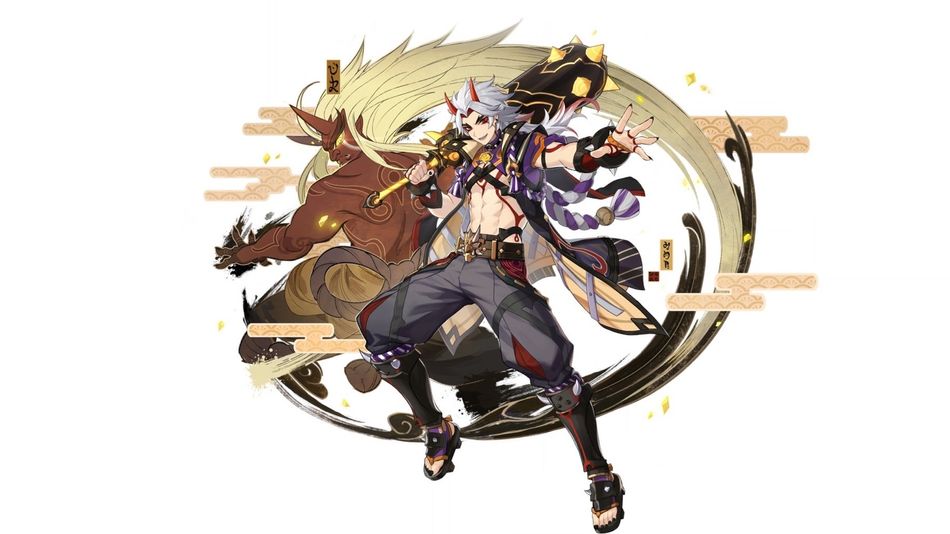 Splash art for Genshin Impact character Arataki Itto