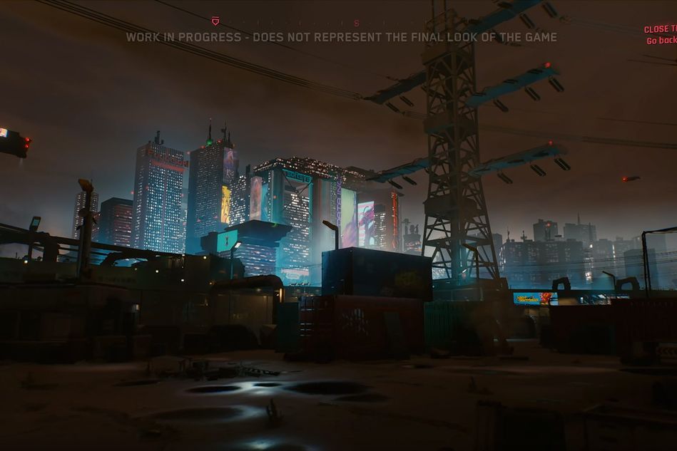 Cyberpunk 2077 screenshot showing night  city