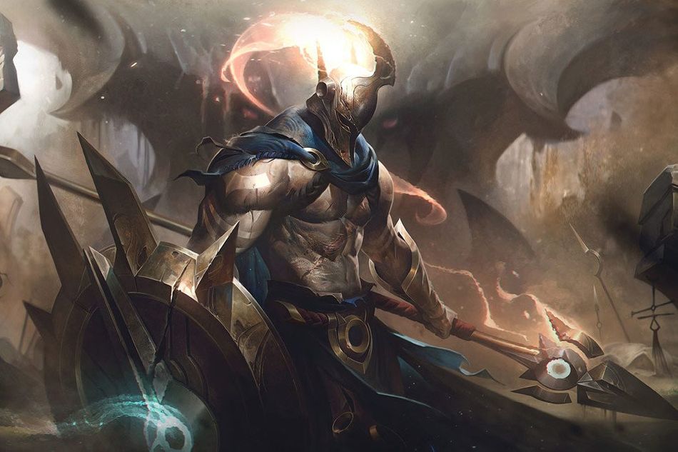 Pantheon's new splash art in League of Legends