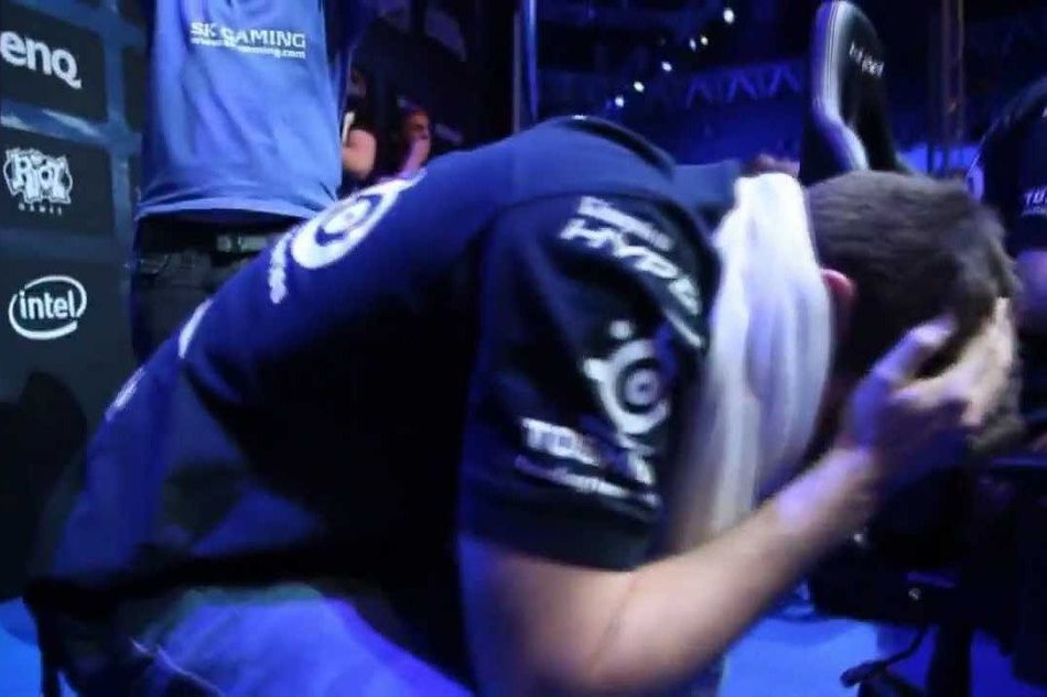Ocelote is crying after his loss in SK vs Fnatic game during IEM Katowice 2013.