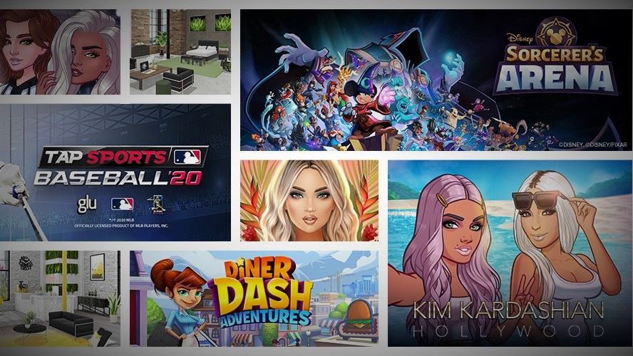 Glu Mobile's games library collage