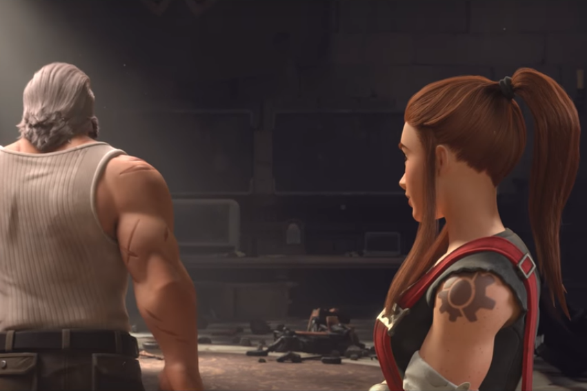 Brigitte Lindholm watching Reinhardt go answer Overwatch's call