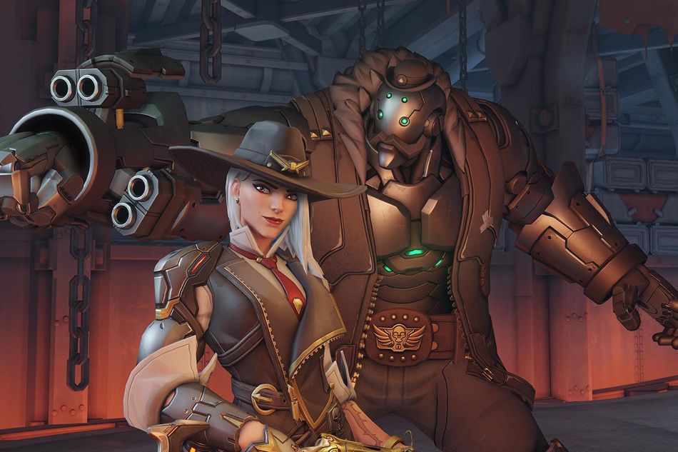Picture of Ashe and B.O.B in Overwatch's promotional material