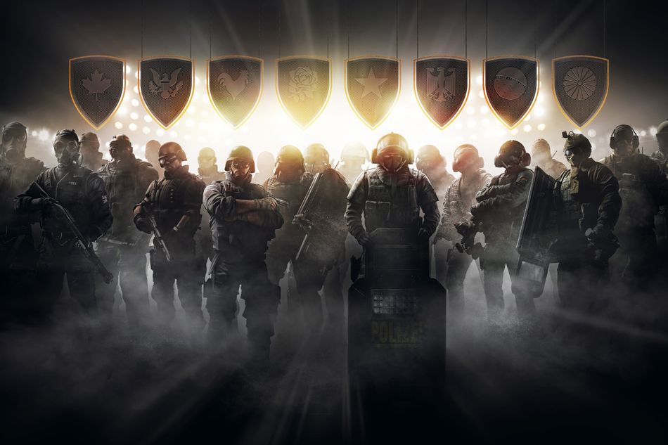 A lot of operators from Rainbow Six Siege in a promotional picture for Pro League.