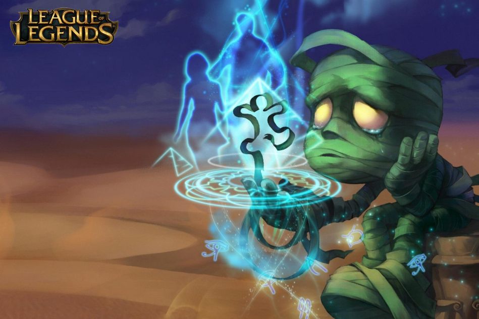 Splash art for Amumu, a sad champion in League of Legends