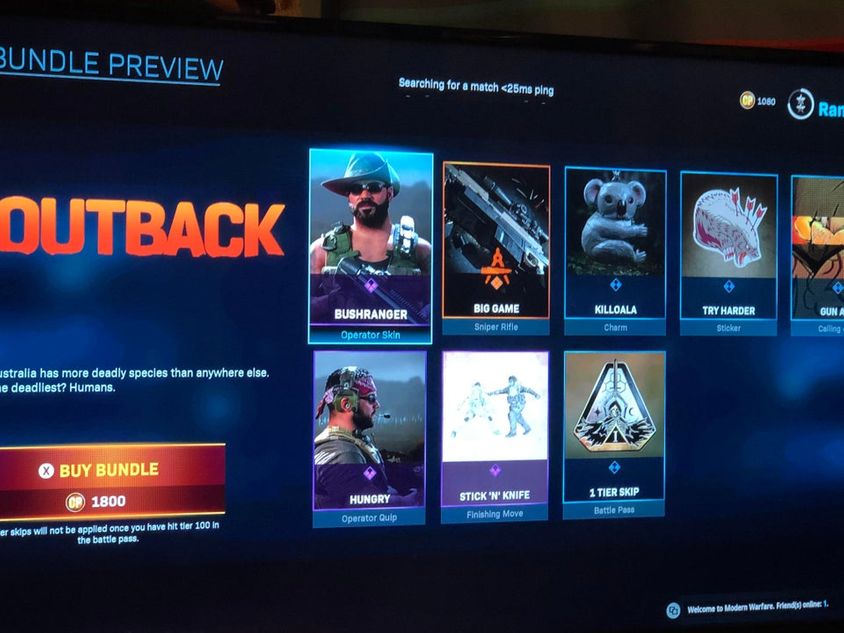 artwork showing outback bundle in cod mw