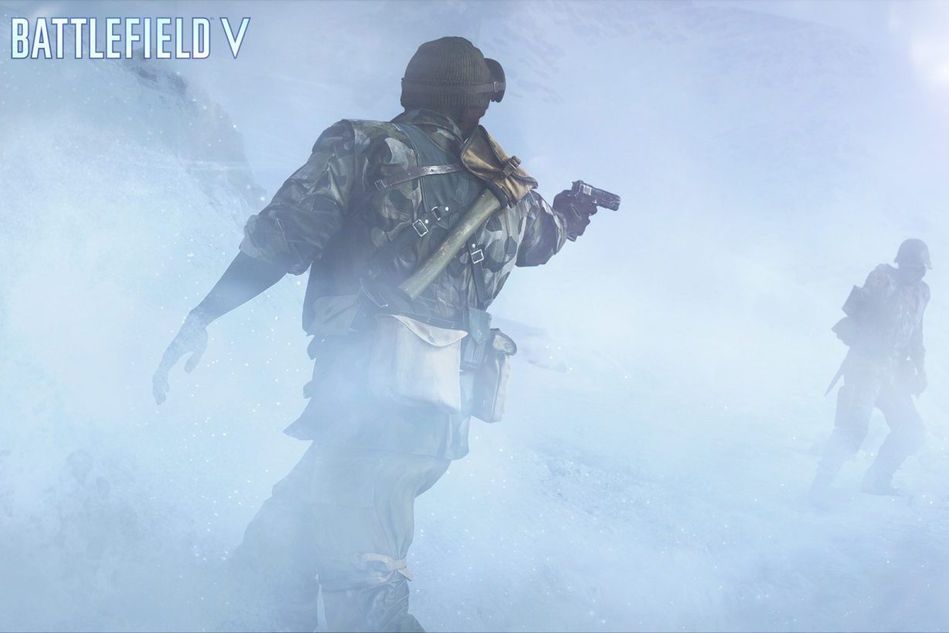 Picture of a soldier about to shoot another soldier with a handgun