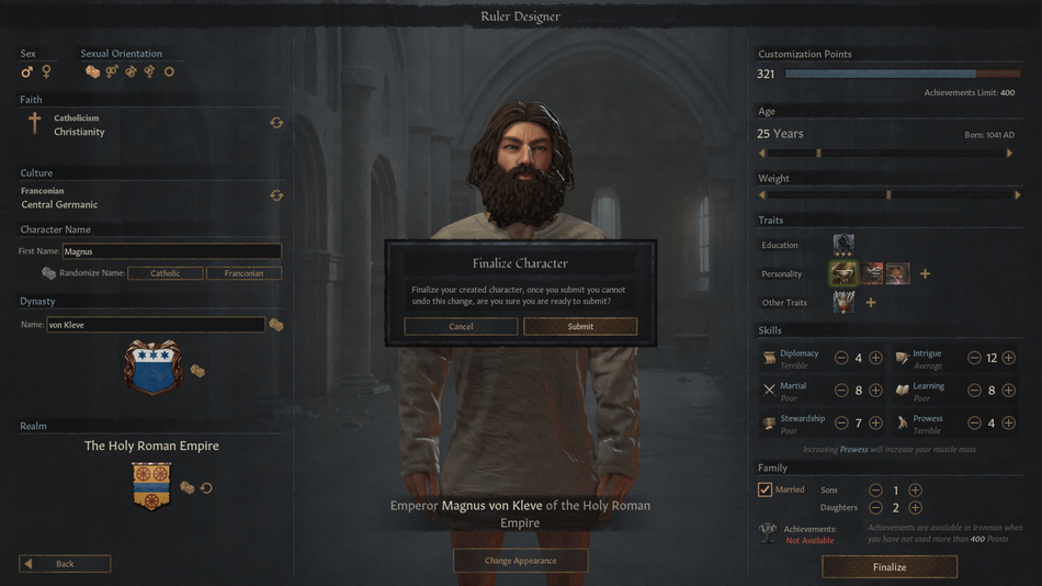 Character find presets are available in rules designer