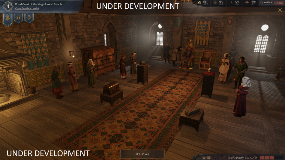Crusader Kings 3 teaser of the Royal Court in 3D