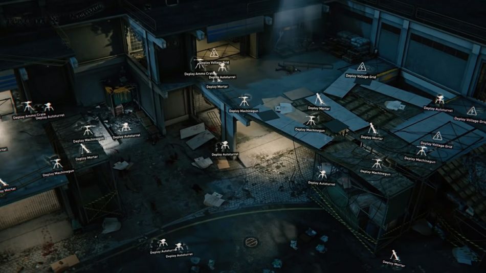 Options for defence placement in World War Z's Horde Mode Z.