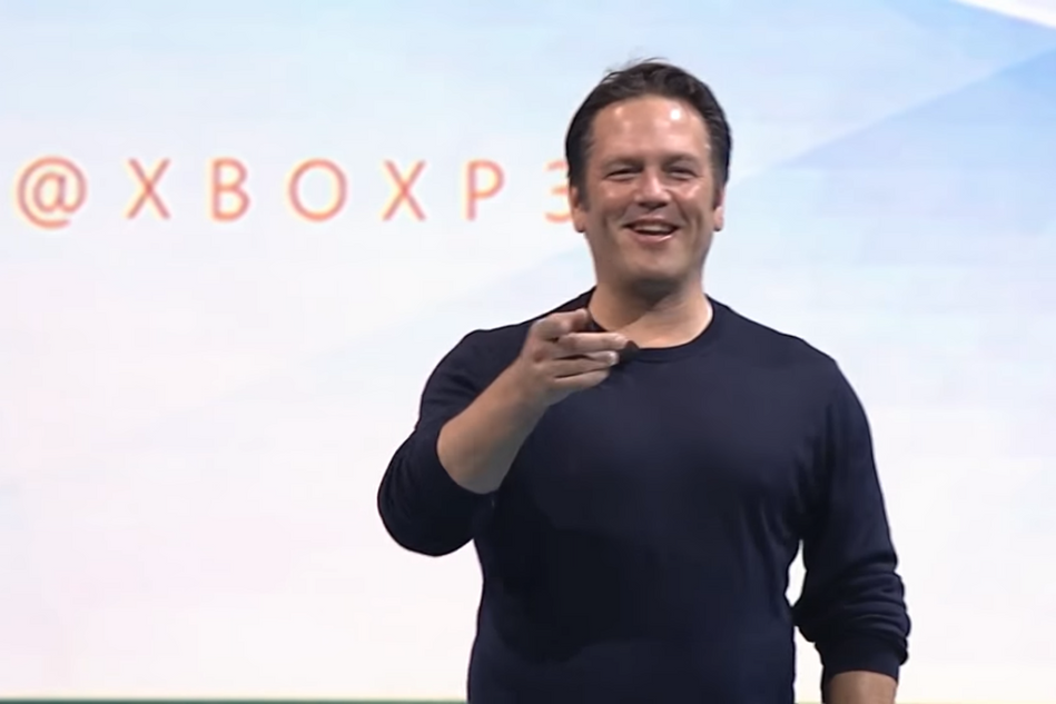 Xbox head Phil Spencer giving his speech at DICE 2018