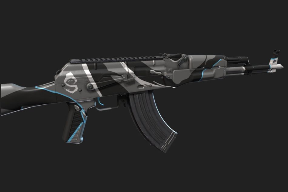 A picture of AKM from PUBG with the Ghosted skin equipped