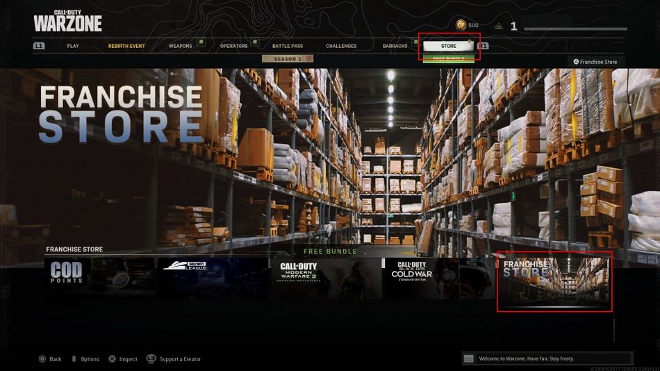 Call of Duty Franchise Store in-game screenshot