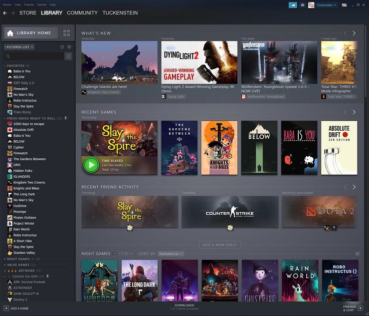 Picture of the new Steam library