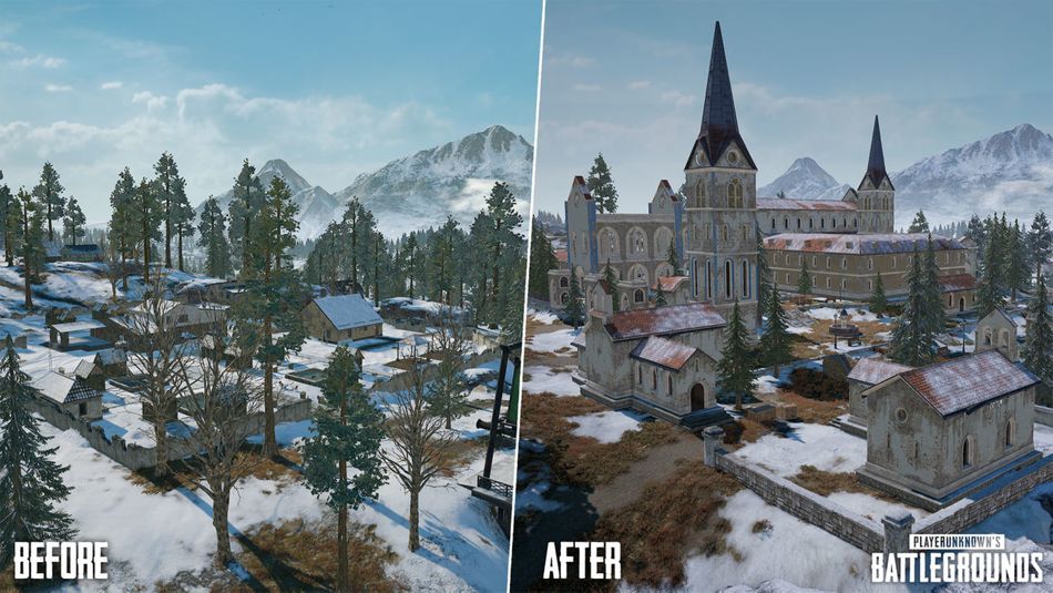 PUBG's Abbey at the location called Kreznik