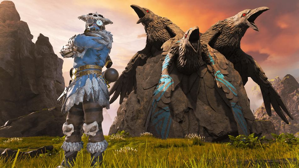 Apex Legends character Bloodhound posing