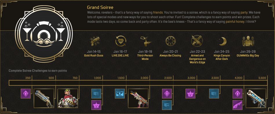 Apex Legends Grand Soirée Arcade Event rewards