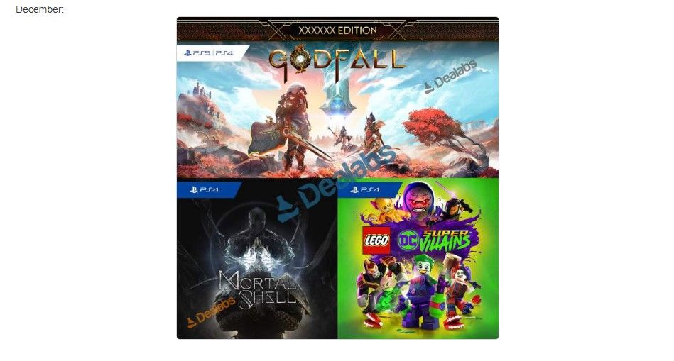 Leaked PS Plus games