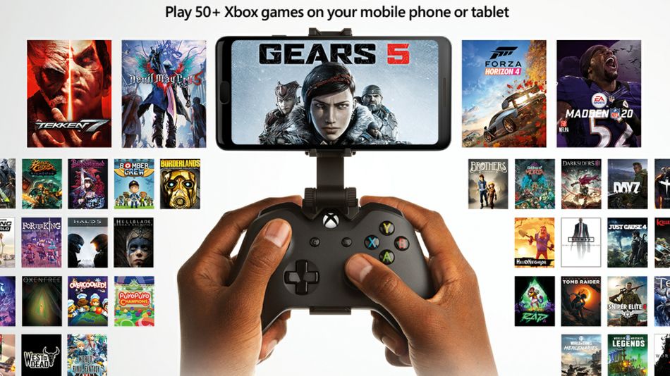 An advert for Project xCloud, showing various supported games. 