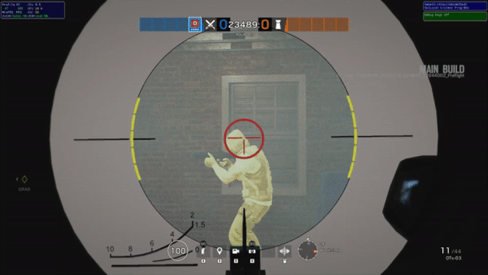 gif of rainbow six siege gameplay showing changes to glaz's sniper