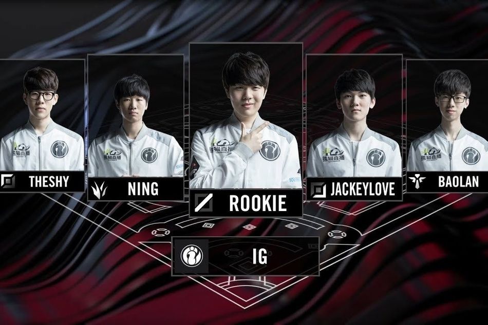 Picture of the Invictus Gaming roster from League of Legends Season 8