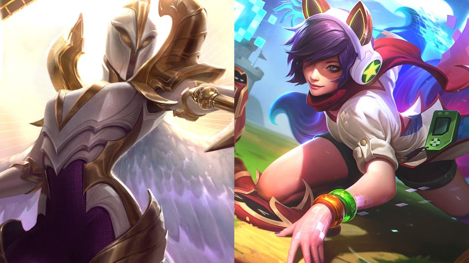 League of Legends champions Ahri and Kayle splashart