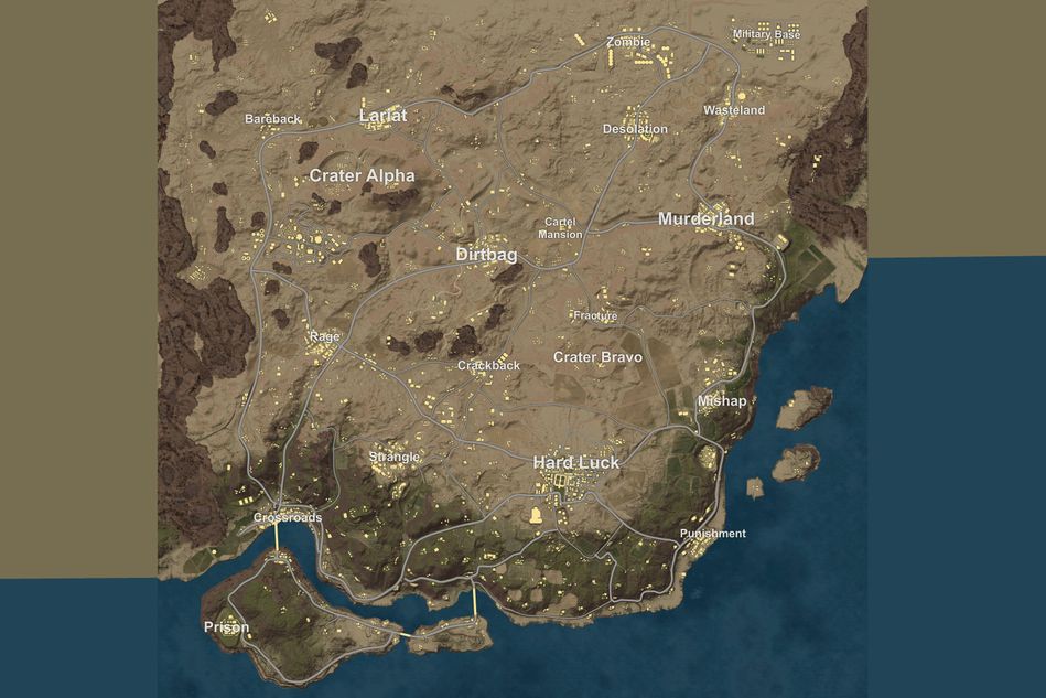 Miramar map for Playerunknown's Battlegrounds. Everyone hates it.